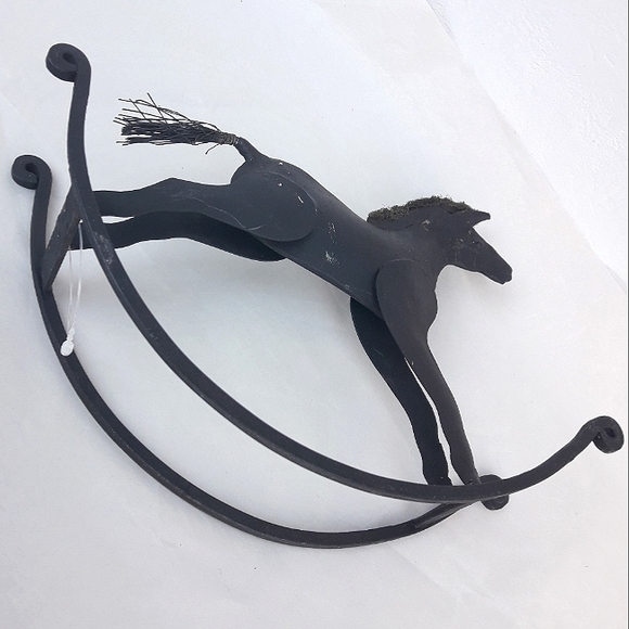 Vintage Metal Rocking Horse Home Decor  Vintage Display Toy Americana Folk Art - Picture 4 of 16